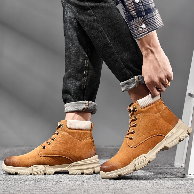 Men Boots Genuine Leather Lace-up Men Shoes High Quality Vintage British Snow Boots Autumn Winter Warm Men Casual Ankle Boots
Men Boots Genuine Leather Lace-up Men Shoes High Quality Vintage British Snow Boots Autumn Winter Warm Men Casual Ankle Boots