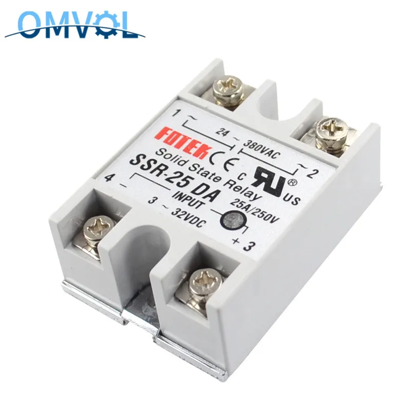 Производитель 25A твердотельные реле вход 3 32V DC Выход 24 380V AC однофазный SSR 25DA|Реле| |