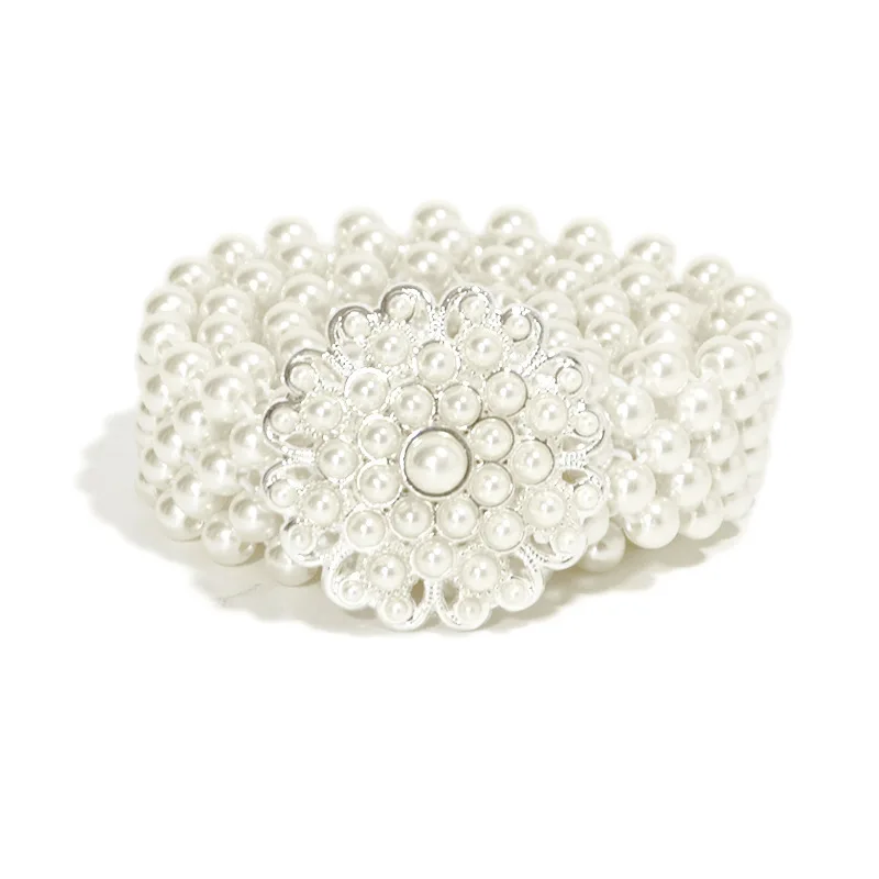 Europe And The United States Pearl Belt Girl Pearl Flower Rhinestone Adornment Elastic Waist Chain With White Dress
Europe And The United States Pearl Belt Girl Pearl Flower Rhinestone Adornment Elastic Waist Chain With White Dress