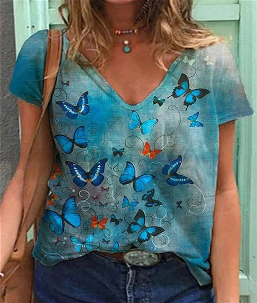DAILOU Women's Butterfly Printed Short Sleeve Graphic T Shirts Harajuku Summer Casual Plus Size Tops Street Hipster Tee Shirts
DAILOU Women's Butterfly Printed Short Sleeve Graphic T Shirts Harajuku Summer Casual Plus Size Tops Street Hipster Tee Shirts