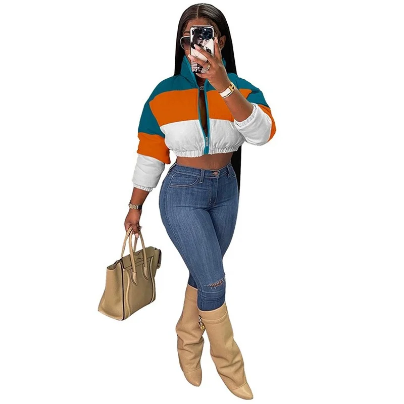 High Collar Winter Jacket Women Patchwork Thick Clothes Zipper Parkas Casual Fashion Coat Full Sleeve Ladies Crop Top
High Collar Winter Jacket Women Patchwork Thick Clothes Zipper Parkas Casual Fashion Coat Full Sleeve Ladies Crop Top