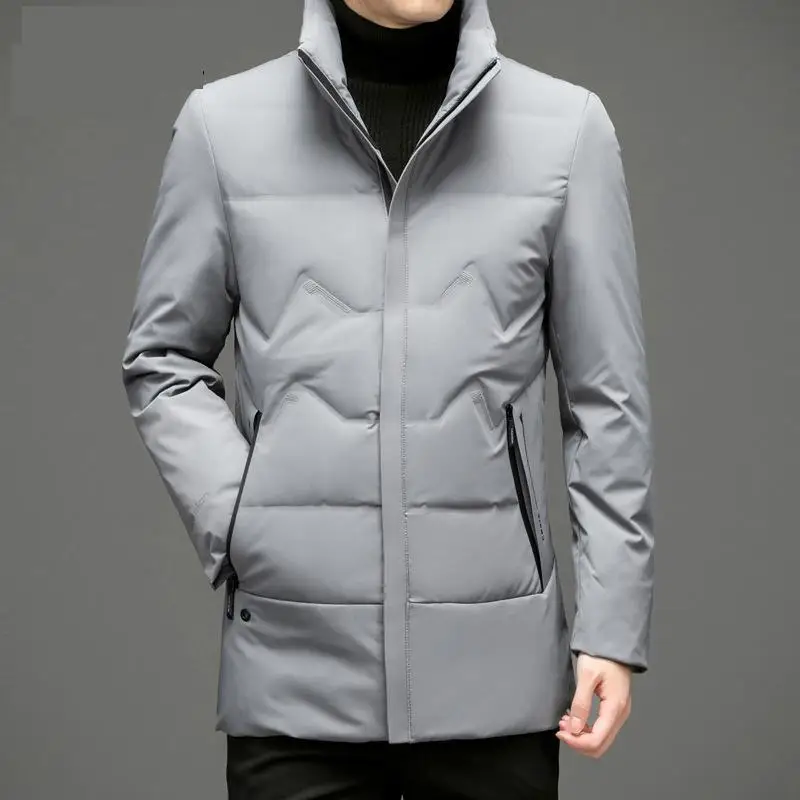 

Новое поступление, высококачественное мужское модное красивое зимнее пальто, утепленный пуховик, повседневная искусственная кожа