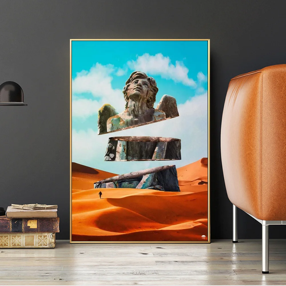 Modern Surrealism Canvas Wall Art Broken Angel Statue In Desert Poster And Prints Painting Picture For Mural Home Decoration
Modern Surrealism Canvas Wall Art Broken Angel Statue In Desert Poster And Prints Painting Picture For Mural Home Decoration