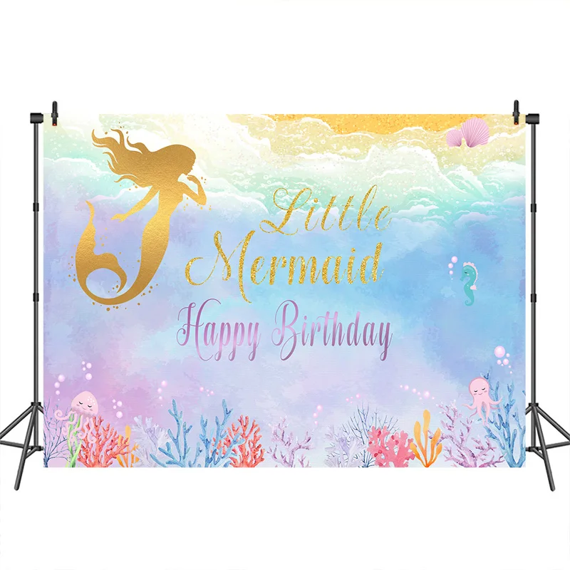 Mermaid Under the Sea Photography Background Birthday Party Baby Shower Decoration Pattern Custom Backdrop for Photo Props
Mermaid Under the Sea Photography Background Birthday Party Baby Shower Decoration Pattern Custom Backdrop for Photo Props