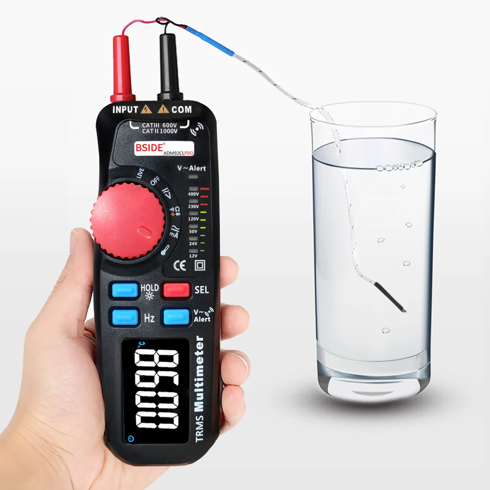 Digital Multimeter 6000 Counts AC/DC Voltage Current Resistance Capacitance Frequency Meter Hold Backlight TRMS Multimeter
Digital Multimeter 6000 Counts AC/DC Voltage Current Resistance Capacitance Frequency Meter Hold Backlight TRMS Multimeter