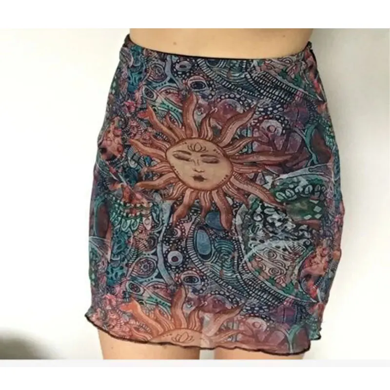 Sexy Sun Moon Stars Print Mesh Frilled Edges Harajuku Black Mini Short Skirts Y2k Women Summer High Waist New Streetwear 2000s
Sexy Sun Moon Stars Print Mesh Frilled Edges Harajuku Black Mini Short Skirts Y2k Women Summer High Waist New Streetwear 2000s
