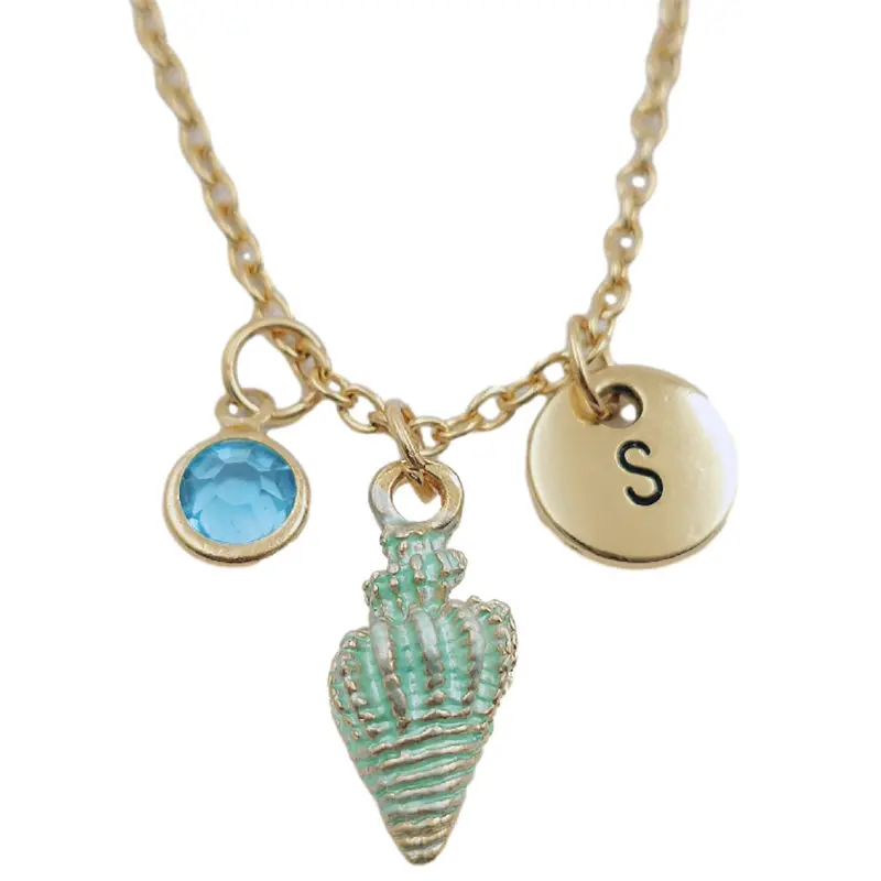 Blue Conch Sea Snail Initial Letter Exquisite Birthstone Gold Necklace Fashion Jewelry Women Gifts Christmas Accessories Pendant
Blue Conch Sea Snail Initial Letter Exquisite Birthstone Gold Necklace Fashion Jewelry Women Gifts Christmas Accessories Pendant