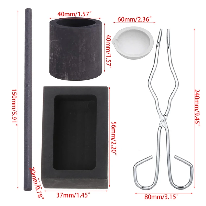 5pcs/Set Torch Melting Gold Silver Kit Crucible Tong Rod Borax Graphite Ingot
5pcs/Set Torch Melting Gold Silver Kit Crucible Tong Rod Borax Graphite Ingot