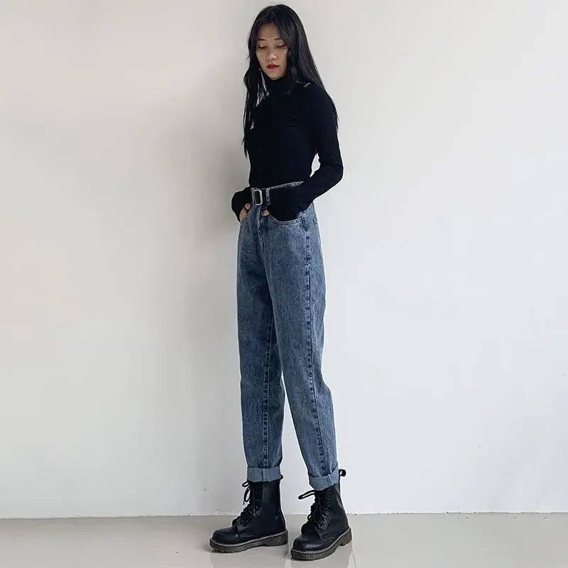 Autumn new high-waisted jeans schoolgirl loose retro port-flavored straight pants a hundred thin pants
Autumn new high-waisted jeans schoolgirl loose retro port-flavored straight pants a hundred thin pants