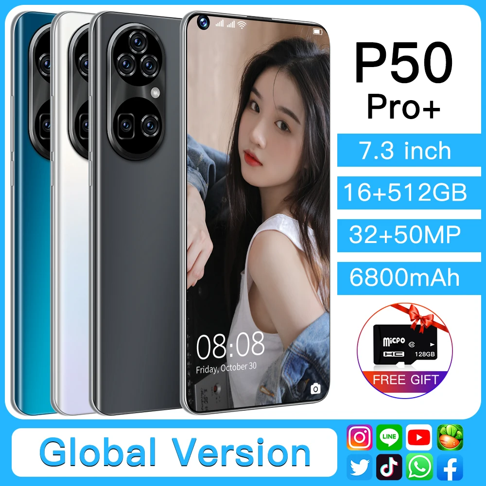 Смартфон Android, 7,3 дюйма, P50 Pro, 32 + 50 Мп, 16 + 512 ГБ, 6800 мА · ч, 4G
Смартфон Android, 7,3 дюйма, P50 Pro, 32 + 50 Мп, 16 + 512 ГБ, 6800 мА · ч, 4G