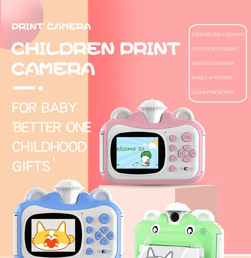 Girl Boy Kid Instant Print Camera Children Toys Rotatable Lens 1080P Hd Kids with Thermal Printing Paper Stickers Xmas Gift
Girl Boy Kid Instant Print Camera Children Toys Rotatable Lens 1080P Hd Kids with Thermal Printing Paper Stickers Xmas Gift