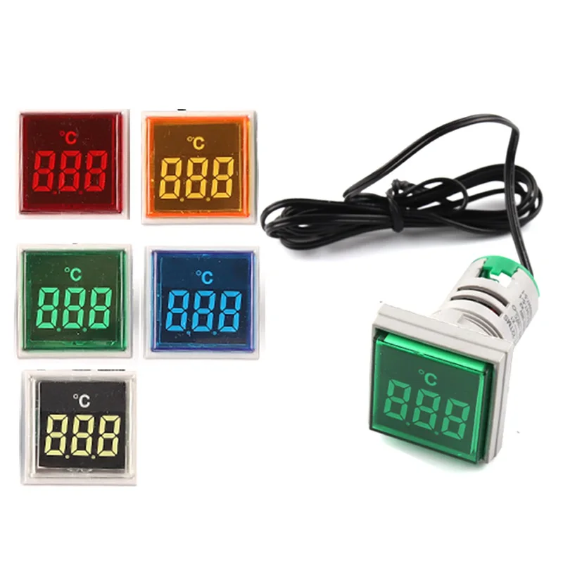 22mm Round Square LED Digital thermometer Signal Lights temperature meter Detector Sensor -20-199 Celsius 50-500V AC 
22mm Round Square LED Digital thermometer Signal Lights temperature meter Detector Sensor -20-199 Celsius 50-500V AC