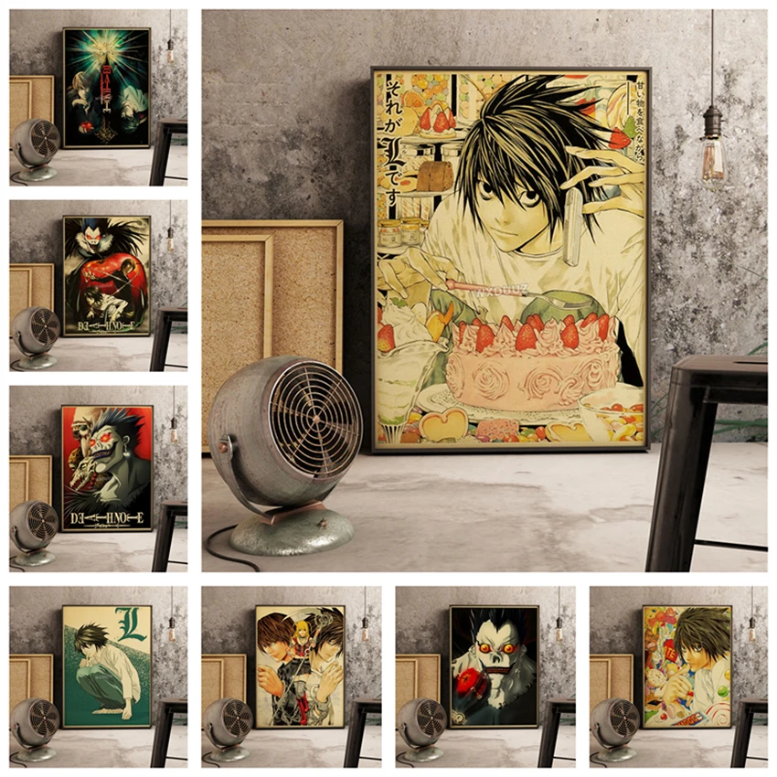 Death Note Japan Classic Anime Series Retro Bar Room Decor Wall Pictures Figure Nordic Poster and Print Wall Art Canvas Painting
Death Note Japan Classic Anime Series Retro Bar Room Decor Wall Pictures Figure Nordic Poster and Print Wall Art Canvas Painting