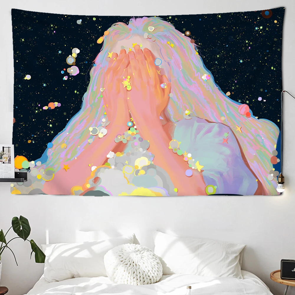 Cartoon Girl Tapestry Colorful Stars Wall Hanging Room Dorm Tapestries Art Home Psychedelic Kawaii Children's Room
Cartoon Girl Tapestry Colorful Stars Wall Hanging Room Dorm Tapestries Art Home Psychedelic Kawaii Children's Room