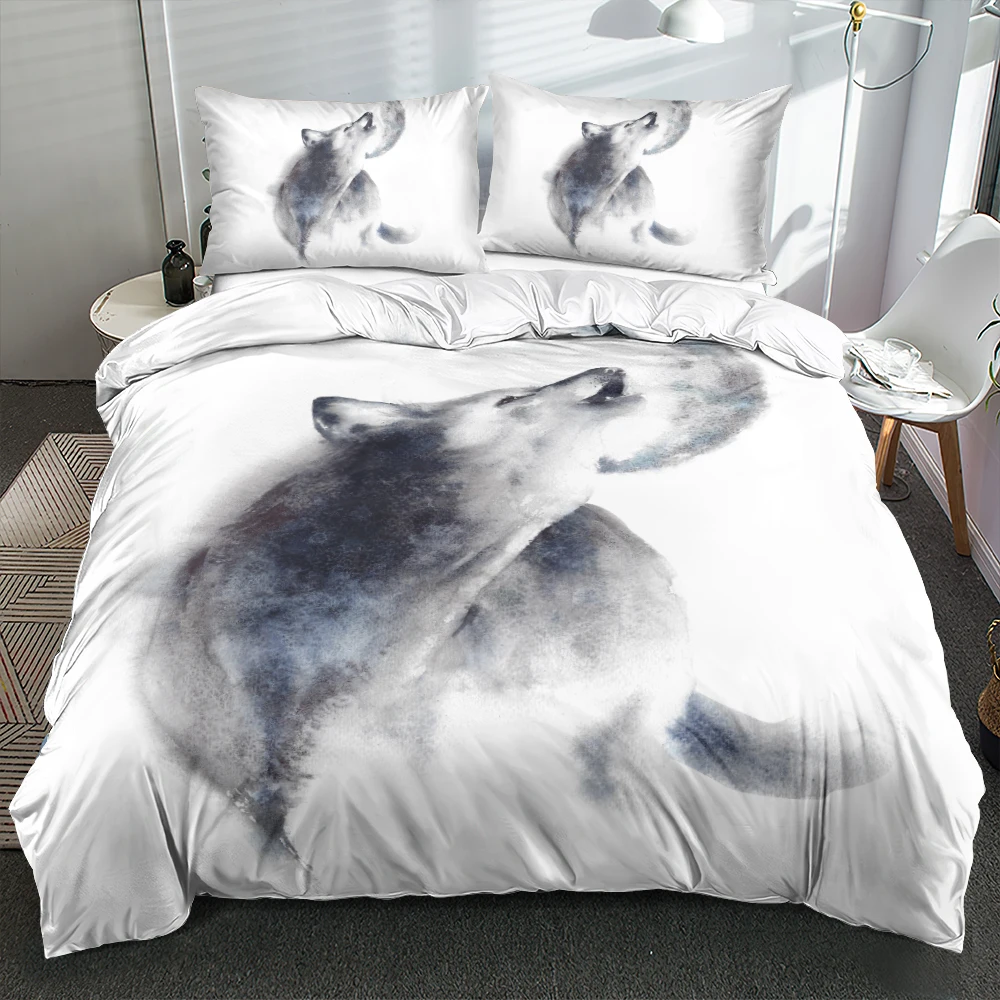 Duvet Cover Sets Wolf King,Queen,Full,Twin Digital Printing Quilt Covers Pillowcases Bed Linen 3pcs Bedding Set White 150x200cm
Duvet Cover Sets Wolf King,Queen,Full,Twin Digital Printing Quilt Covers Pillowcases Bed Linen 3pcs Bedding Set White 150x200cm