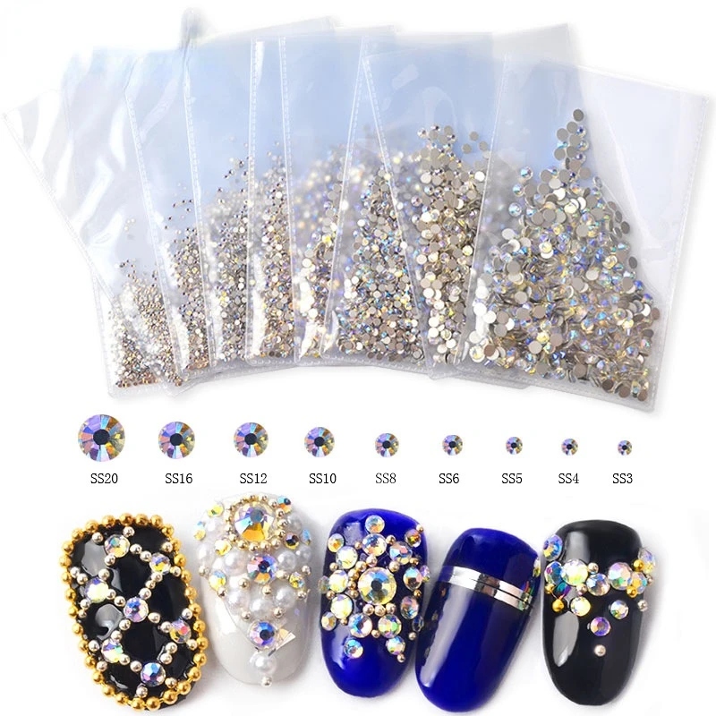 SS3-SS20 AB Acrylic Diamond Nail Glitter Nail Rhinestones Crystal DIY Nail art decorations Manicure tools Accessories
SS3-SS20 AB Acrylic Diamond Nail Glitter Nail Rhinestones Crystal DIY Nail art decorations Manicure tools Accessories
