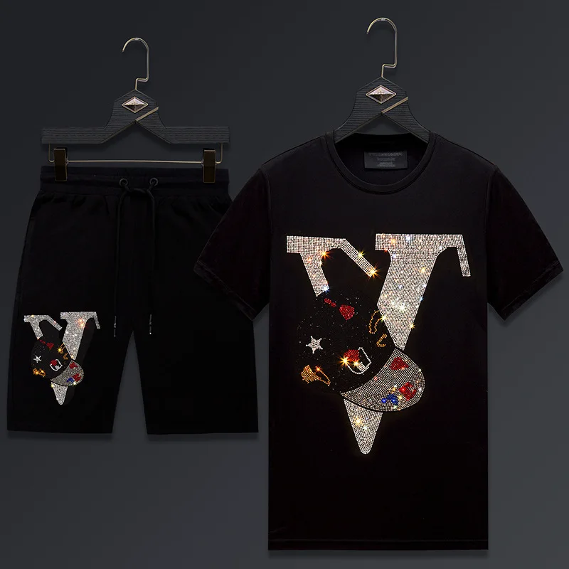 Men Clothing 2021 Sportswear Rhinestones Summer Suit Fitness Thin Mens Track Suit Set 2 Pieces Casual Jogger Sets Plus Size 6XL
Men Clothing 2021 Sportswear Rhinestones Summer Suit Fitness Thin Mens Track Suit Set 2 Pieces Casual Jogger Sets Plus Size 6XL