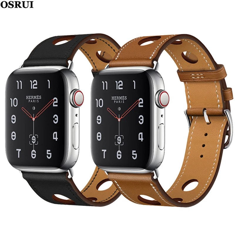 Кожаный ремешок для Apple watch band 5 4 44 40 мм correa iwatch 3 2 42 38 браслет часов apple