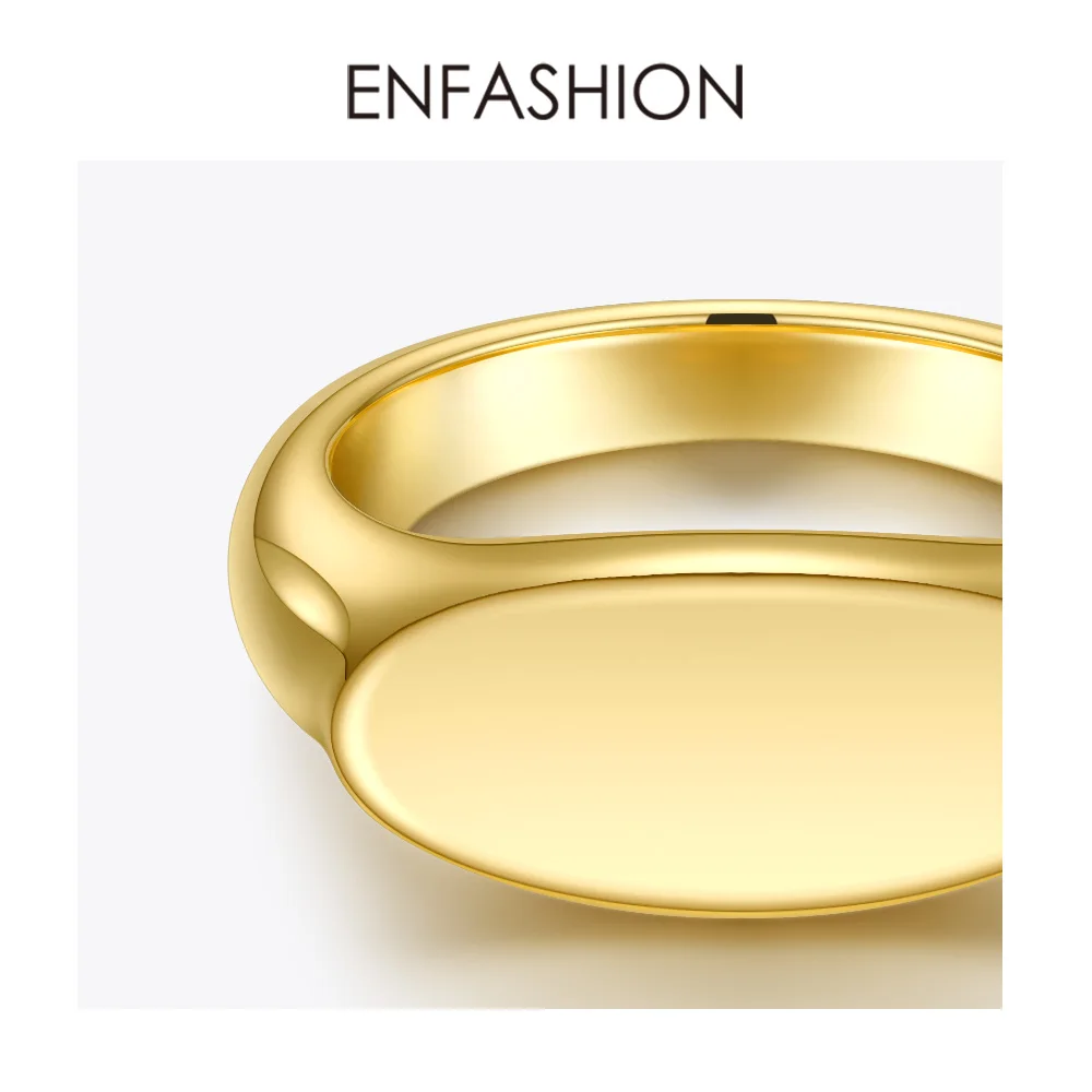 ENFASHION персонализированное выгравированное название Плоские Кольца для женщин