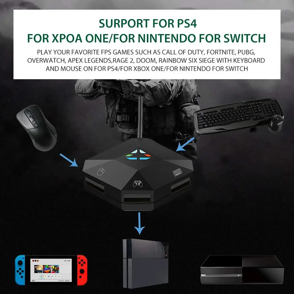 Для игровой консоли Nintendo Switch клавиатуры мыши ПК конвертер для PS3/Lite/PS4/XBox One/XBox/360