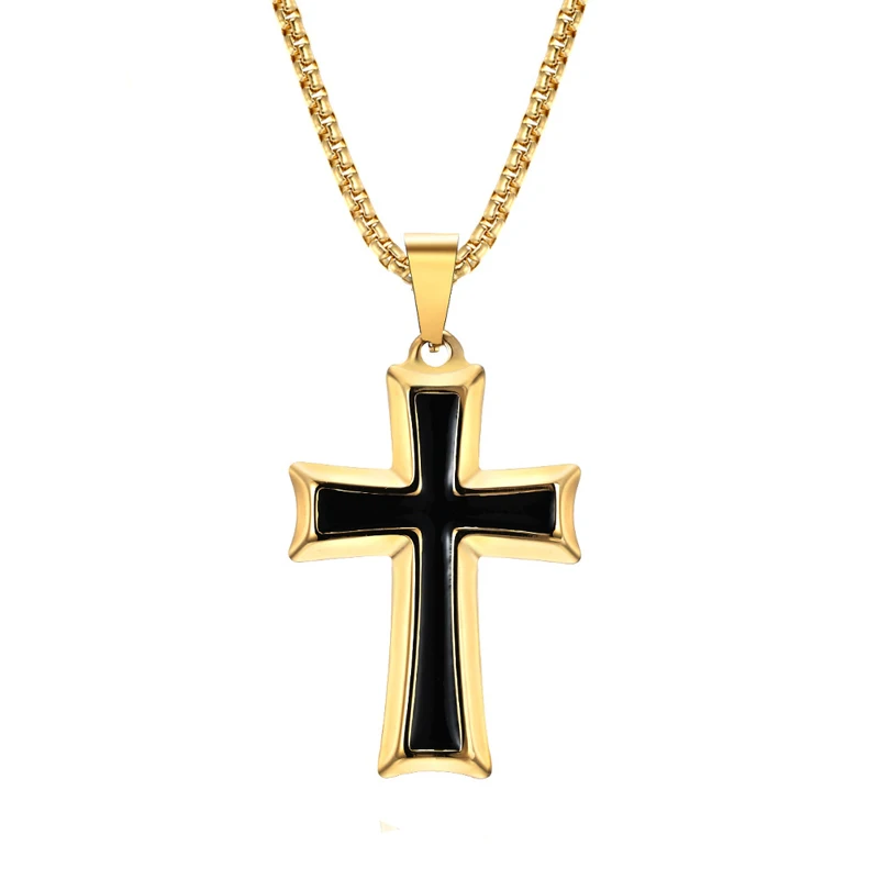 Men's Necklaces Trendy Simple Dripping Oil Cross Pendant Titanium Steel Necklace Cross Jesus Christian Jewelry
Men's Necklaces Trendy Simple Dripping Oil Cross Pendant Titanium Steel Necklace Cross Jesus Christian Jewelry