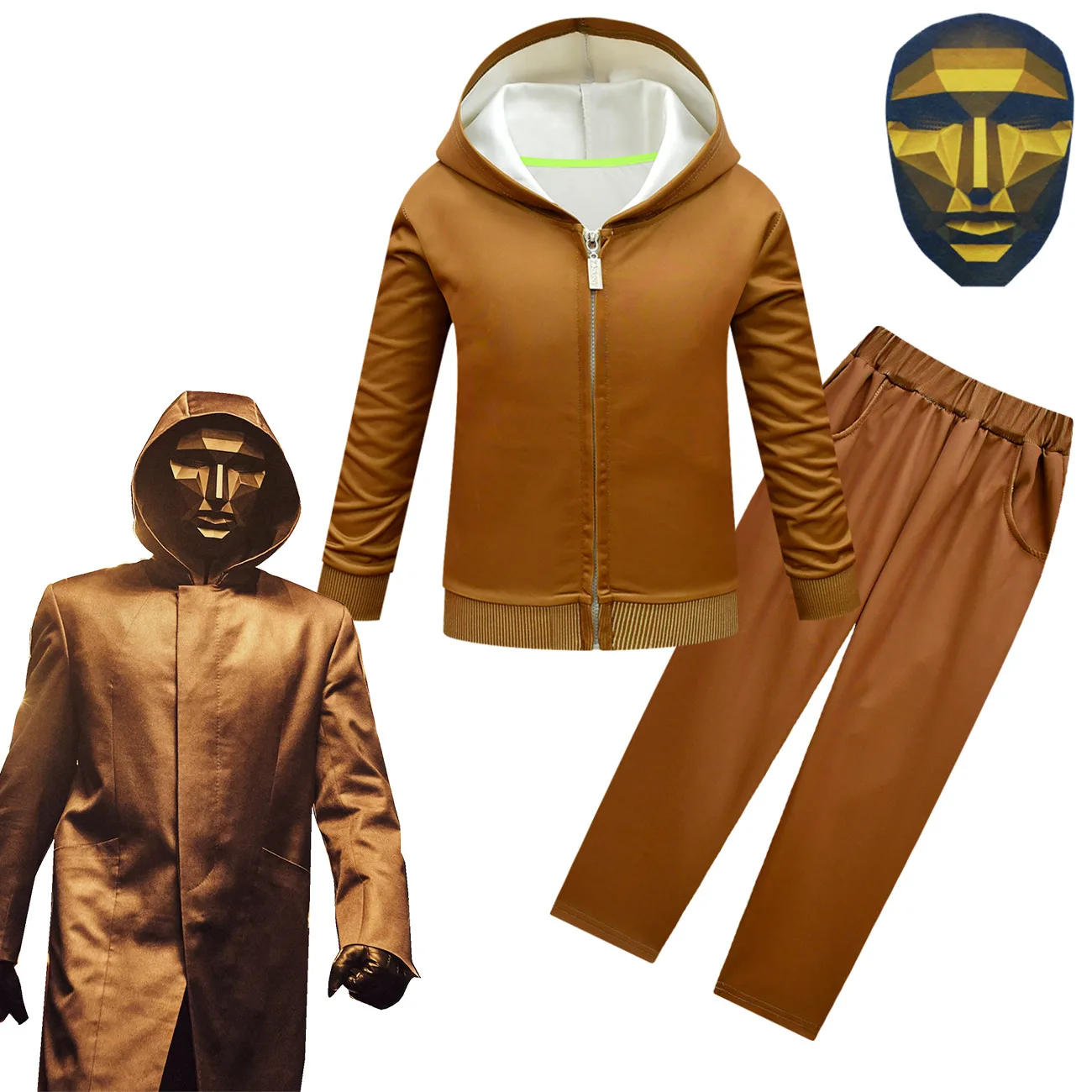 Boys Cosplay Hoodies+pants Set Squid Game Boss Costume Role Play Mask Kids Halloween Christmas Party Hooded Jacket+Pants
Boys Cosplay Hoodies+pants Set Squid Game Boss Costume Role Play Mask Kids Halloween Christmas Party Hooded Jacket+Pants