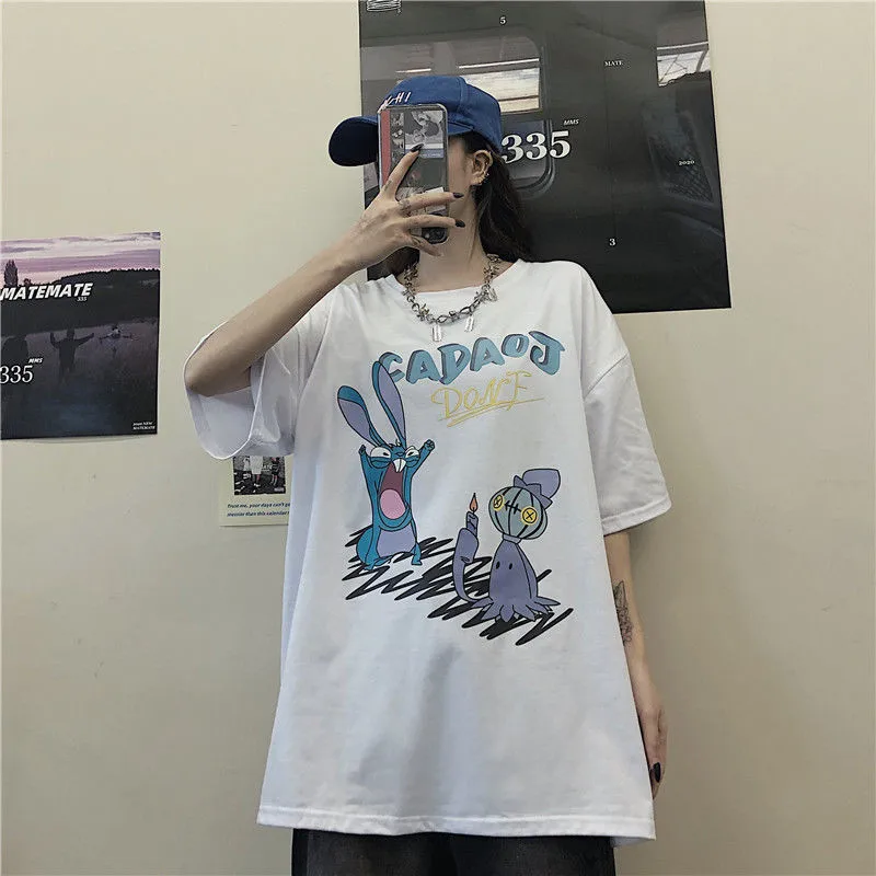 Summer Cool Tshirt White Black T-shirt Cool Fashion Top Tees Holiday Funny Printed Women Oversized Loose Shirts Female Girls
Summer Cool Tshirt White Black T-shirt Cool Fashion Top Tees Holiday Funny Printed Women Oversized Loose Shirts Female Girls