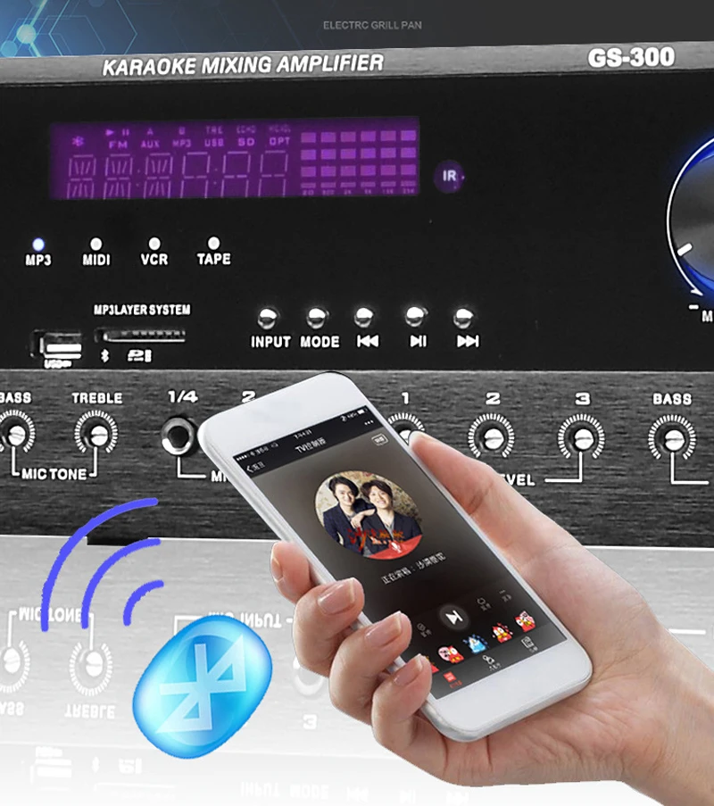 Vogue 300W*2 8 Ohm High-power Professional KTV Amplifier Kara OK Anti-howling Home Bluetooth HIFI Stage Subwoofer Amplifier
Vogue 300W*2 8 Ohm High-power Professional KTV Amplifier Kara OK Anti-howling Home Bluetooth HIFI Stage Subwoofer Amplifier