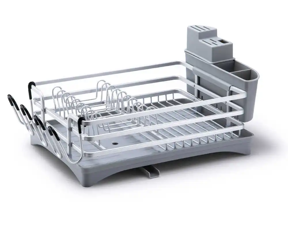 Dish Drying Rack, Compact Rustproof Dish Rack and Drainboard Set, Dish Drainer with Adjustable Swivel Spout
Dish Drying Rack, Compact Rustproof Dish Rack and Drainboard Set, Dish Drainer with Adjustable Swivel Spout