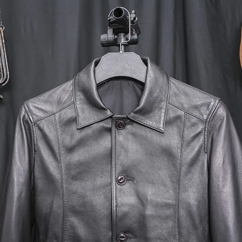Men Casual Sheepskin Jacket Autumn Winter Slim Short Biker Real Leather Coat Brand Single Breasted Business Outerwear Plus Size
Men Casual Sheepskin Jacket Autumn Winter Slim Short Biker Real Leather Coat Brand Single Breasted Business Outerwear Plus Size