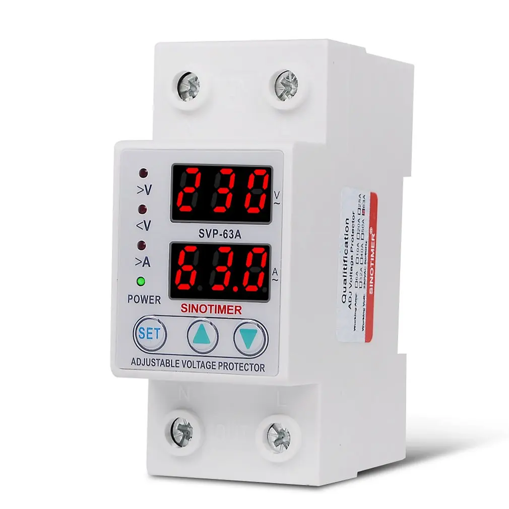 220V AC 63A Automatic Self-connectiong Over Or Under Voltage Protection Relay Protectors With Current Overload Protection
220V AC 63A Automatic Self-connectiong Over Or Under Voltage Protection Relay Protectors With Current Overload Protection