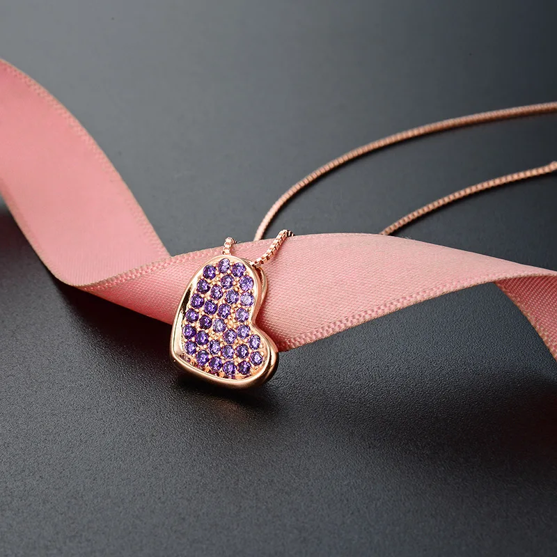 S925 Sterling Silver Fashion Sweet Fresh Style Love Pendant Rose Gold Zircon Necklace Clavicle Chain
S925 Sterling Silver Fashion Sweet Fresh Style Love Pendant Rose Gold Zircon Necklace Clavicle Chain