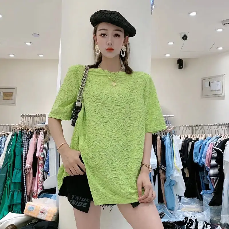 Sunscreen Women's New Irregular Split Neck in Summer 2021 Under Pullover Top Women's Loose Short Sleeve T-shirt
Sunscreen Women's New Irregular Split Neck in Summer 2021 Under Pullover Top Women's Loose Short Sleeve T-shirt