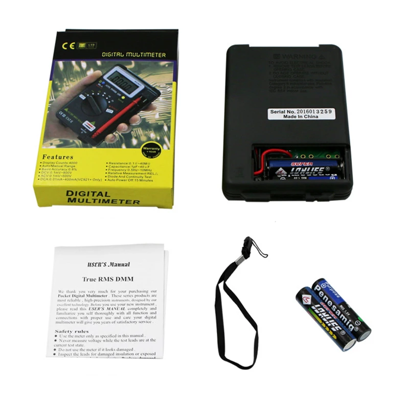 VC921 Multimeter LCD Display DMM Integrated Handheld Pocket Mini Digital Multimeter With Test Leads new
VC921 Multimeter LCD Display DMM Integrated Handheld Pocket Mini Digital Multimeter With Test Leads new