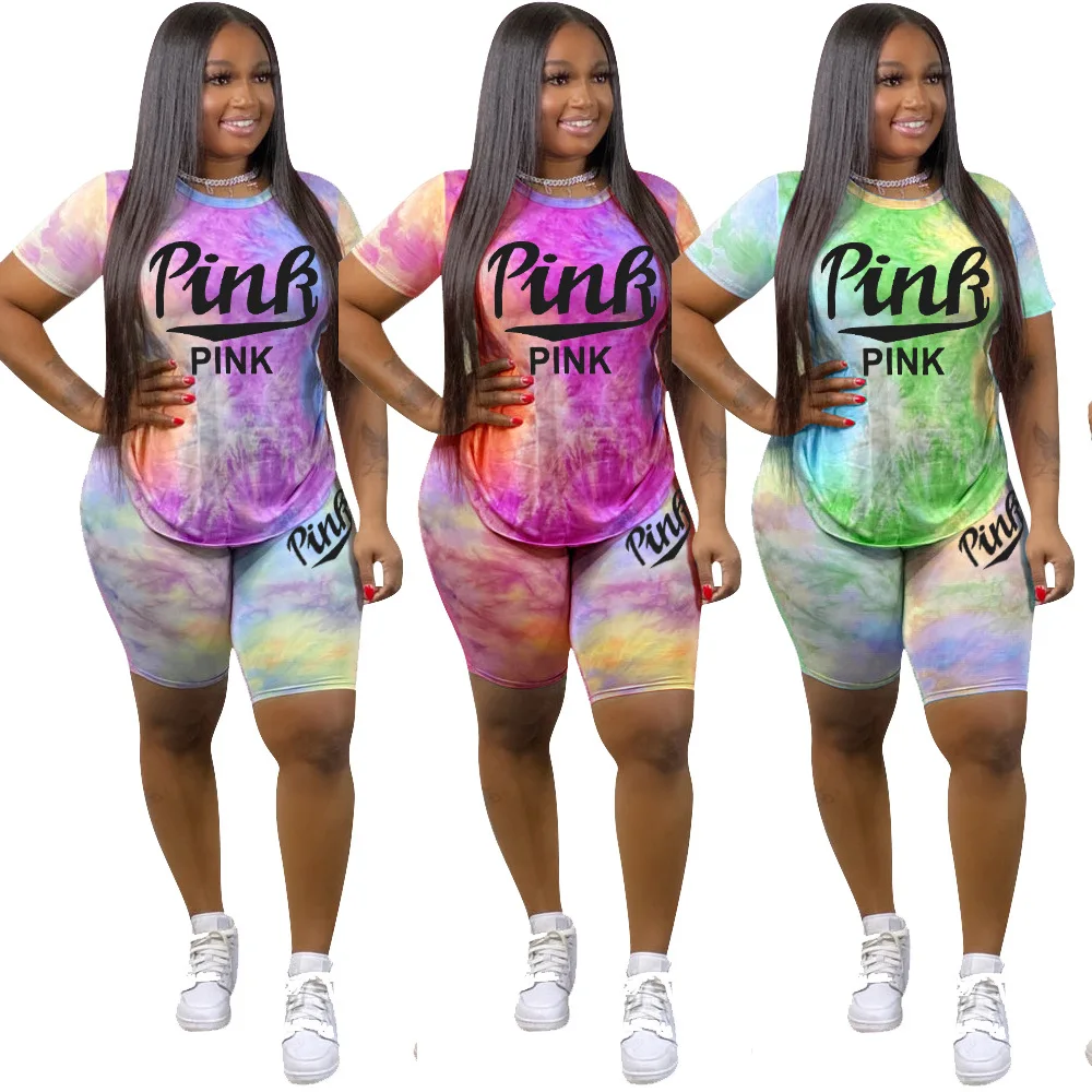 Summer Letter Pink Print Tie Die Tracksuit Women Casual Outfits Two Piece Set Pants Suits Plus Size Clothing
Summer Letter Pink Print Tie Die Tracksuit Women Casual Outfits Two Piece Set Pants Suits Plus Size Clothing