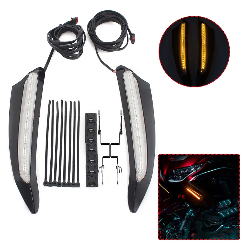 Motorcycle Front Lighted Vent Trim Amber/Clear LED Turn Signal Kit For Honda Gold Wing GoldWing GL 1800 Tour DCT Airbag 2018-up
Motorcycle Front Lighted Vent Trim Amber/Clear LED Turn Signal Kit For Honda Gold Wing GoldWing GL 1800 Tour DCT Airbag 2018-up