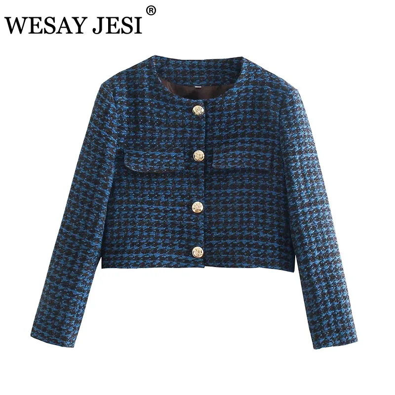 WESAY JESI ZA Women's Short Blazer Female's Retro Tweed Solid Color Jacket Fashion Elegant Single-breasted Pocket Short Jacket
WESAY JESI ZA Women's Short Blazer Female's Retro Tweed Solid Color Jacket Fashion Elegant Single-breasted Pocket Short Jacket