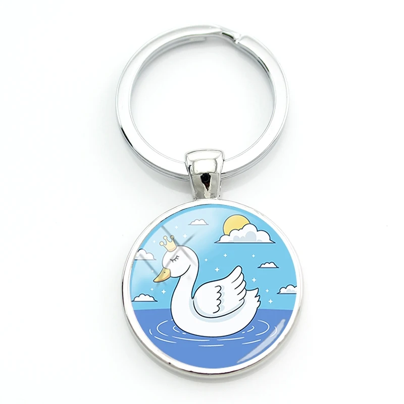 TAFREE Cartoon White Swan Drawing Glass Key Holder Cute Birds Simple Couple Keychains For Lovers Engagement Party Ornament
TAFREE Cartoon White Swan Drawing Glass Key Holder Cute Birds Simple Couple Keychains For Lovers Engagement Party Ornament