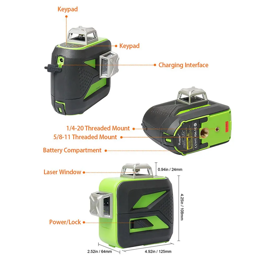 12 Lines 3D Green Laser Levels Portable Self-Leveling Laser Vertical Horizontal Cross Laser Horizontal And Vertical Cross Lines
12 Lines 3D Green Laser Levels Portable Self-Leveling Laser Vertical Horizontal Cross Laser Horizontal And Vertical Cross Lines