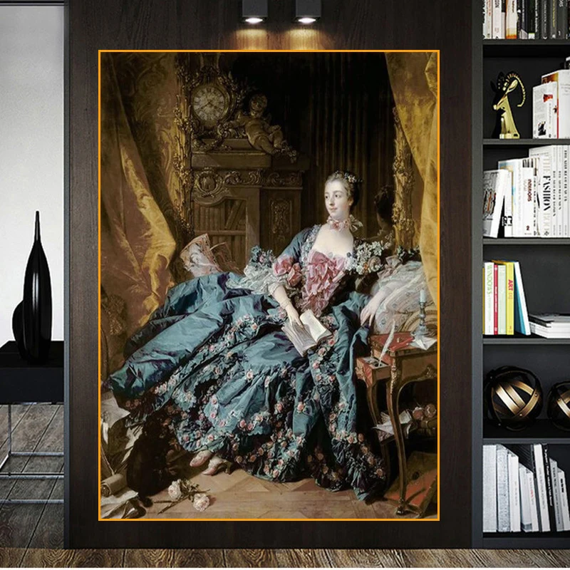 Portrait of Madame De Pompadour By Francois Boucher Famous Art Paintings on The Wall Art Posters and Prints Classical Pictures 
Portrait of Madame De Pompadour By Francois Boucher Famous Art Paintings on The Wall Art Posters and Prints Classical Pictures