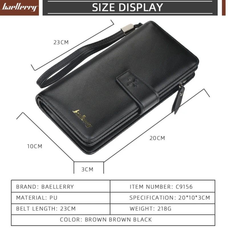 baellerry Men Long Wallet Multifunctional Zipper Clutch Business Buckle Purse Phone Pocket Card Holder for Male billetera hombre
baellerry Men Long Wallet Multifunctional Zipper Clutch Business Buckle Purse Phone Pocket Card Holder for Male billetera hombre