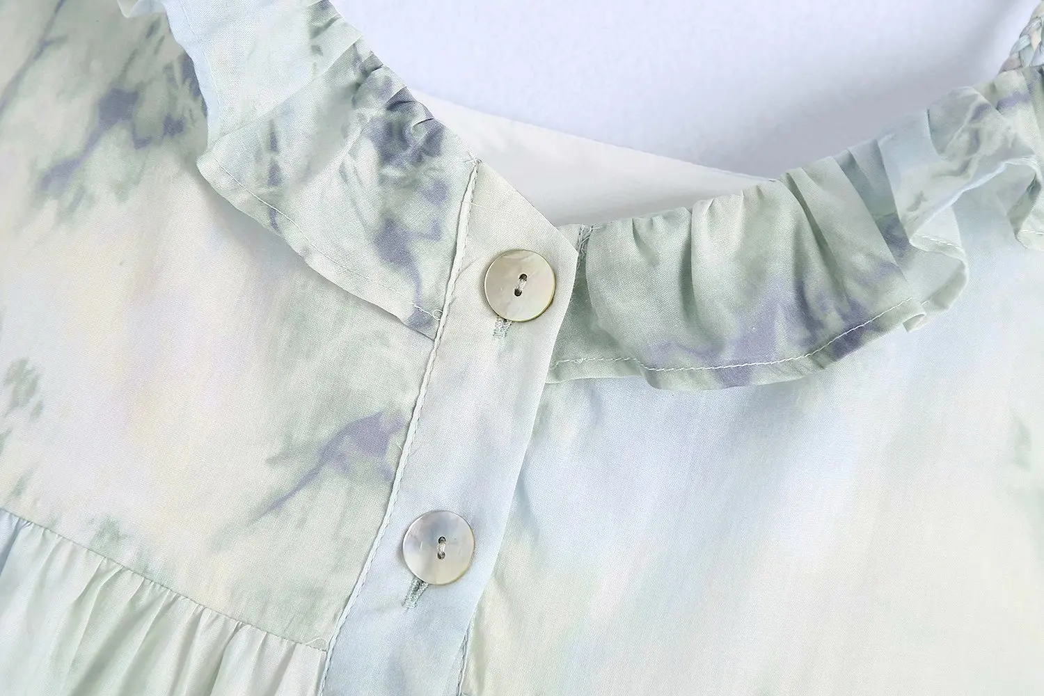 2021 Summer Women Vintage Tie Dyed Printing Ruffles Sling Mini Dress Female Chic Breasted Boho Vestido Lady Slim
2021 Summer Women Vintage Tie Dyed Printing Ruffles Sling Mini Dress Female Chic Breasted Boho Vestido Lady Slim