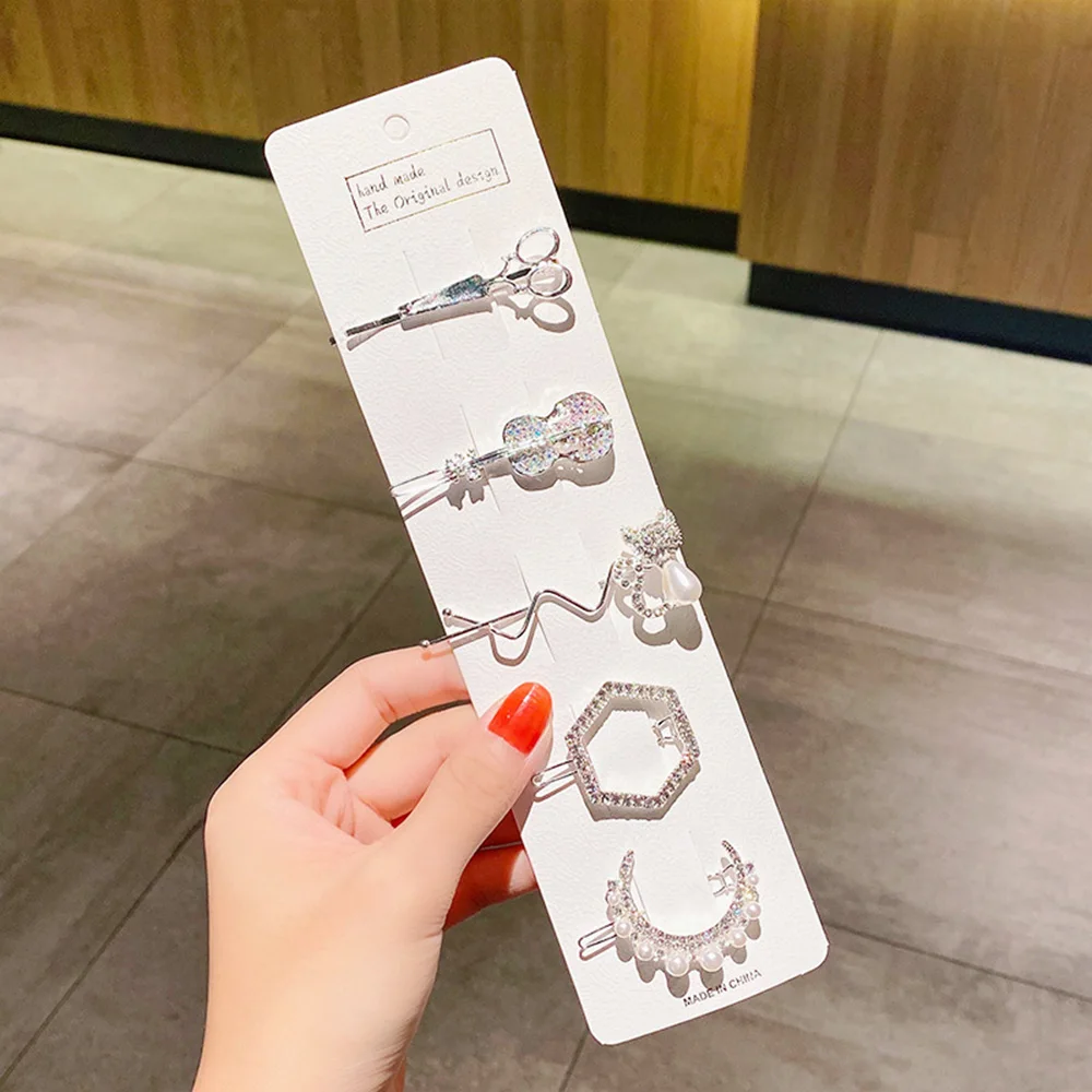 Rhinestone Hair Clips Girls Headwear Silver Color Barrettes Women Jewelry Women Hair Clips 3/5pcs/set
Rhinestone Hair Clips Girls Headwear Silver Color Barrettes Women Jewelry Women Hair Clips 3/5pcs/set