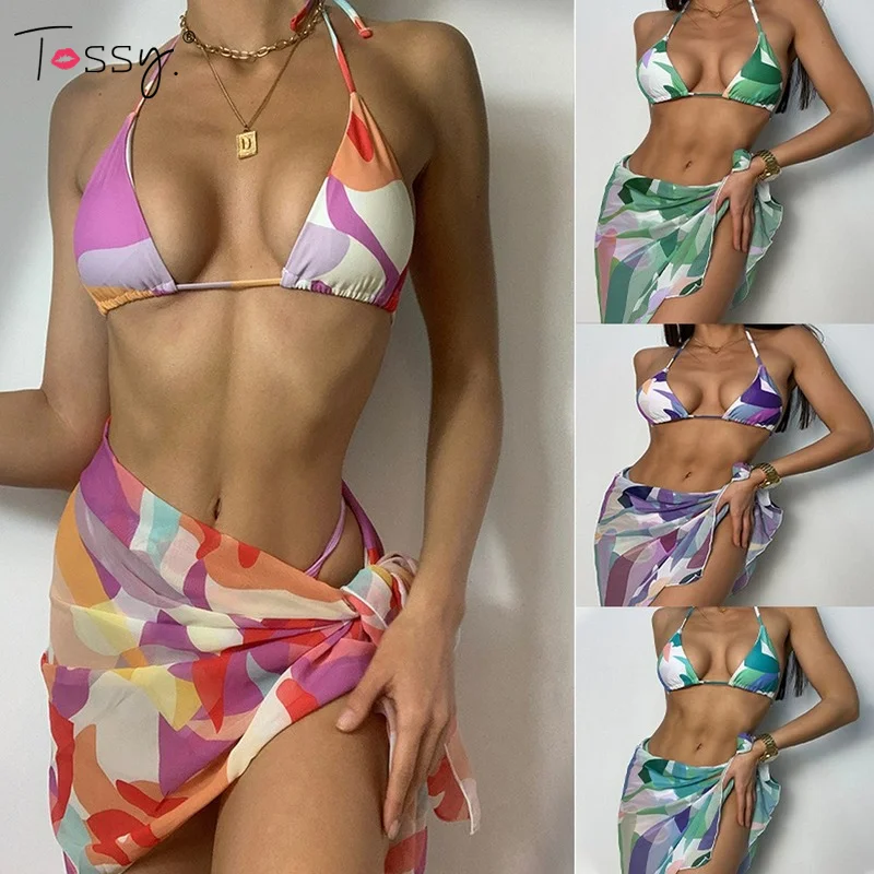 Tossy Sexy Backless High Waist Swimsuit Three Piece Set Bikinis 2021 Bujer Summer Patchwork Color Halter Swimming Suit Beachwear
Tossy Sexy Backless High Waist Swimsuit Three Piece Set Bikinis 2021 Bujer Summer Patchwork Color Halter Swimming Suit Beachwear