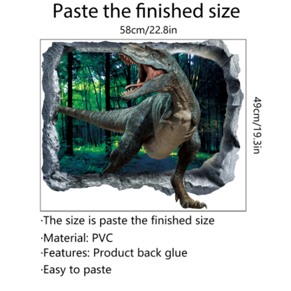3D Broken Wall Cool Dinosaurs Wall Stickers Home Decoration Cartoon Living Room Jurassic Period Animals Decal
3D Broken Wall Cool Dinosaurs Wall Stickers Home Decoration Cartoon Living Room Jurassic Period Animals Decal