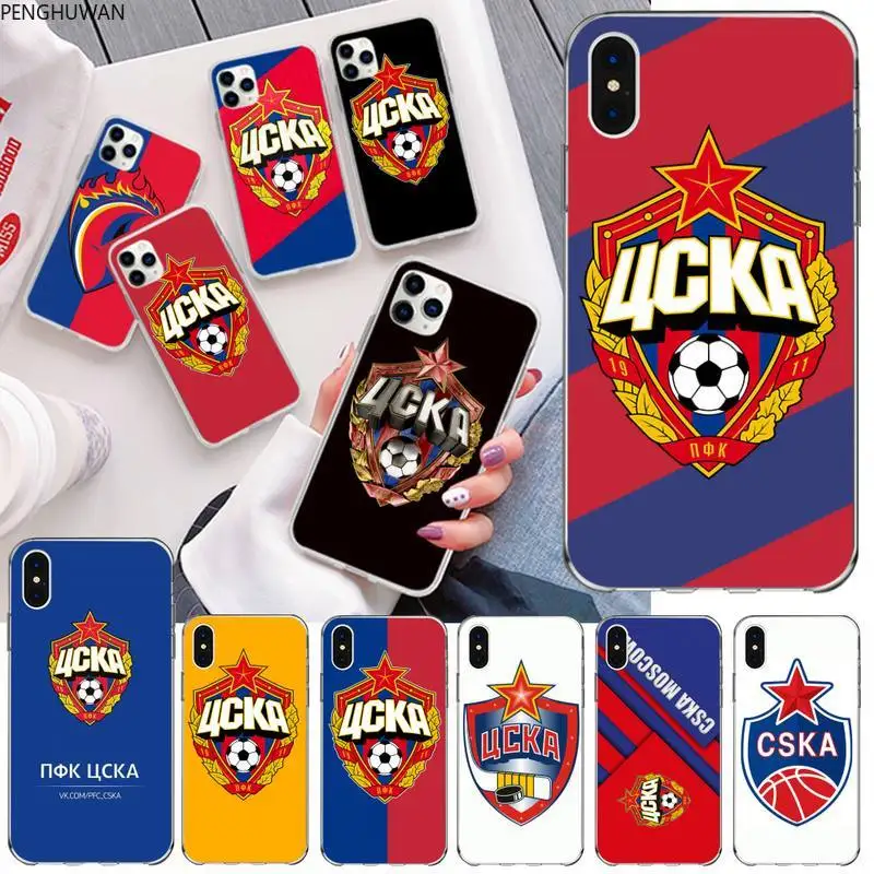 Чехол для телефона с логотипом ЦСКА чехол iPhone 11 pro XS MAX 8 7 6 6S Plus X 5S SE 2020 XR|Бамперы| |