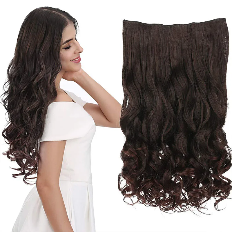 XQ Long Wavy Hairstyles Synthetic 5 Clip In Hair Extension Heat Resistant Hairpieces Brown Black
XQ Long Wavy Hairstyles Synthetic 5 Clip In Hair Extension Heat Resistant Hairpieces Brown Black