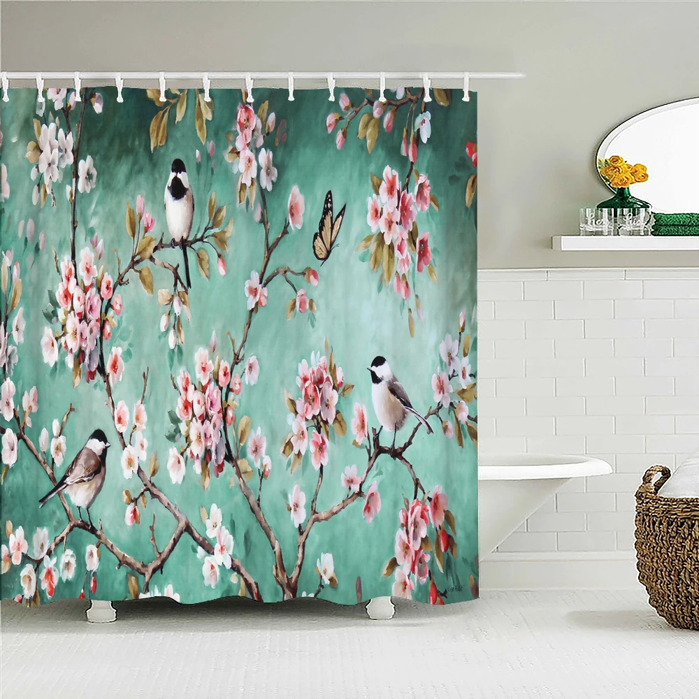 Chinese style Flowers Birds Shower Curtain Bathroom Curtains With Hooks 180X180CM Waterproof Fabric Decor Bath Screen with Hooks
Chinese style Flowers Birds Shower Curtain Bathroom Curtains With Hooks 180X180CM Waterproof Fabric Decor Bath Screen with Hooks