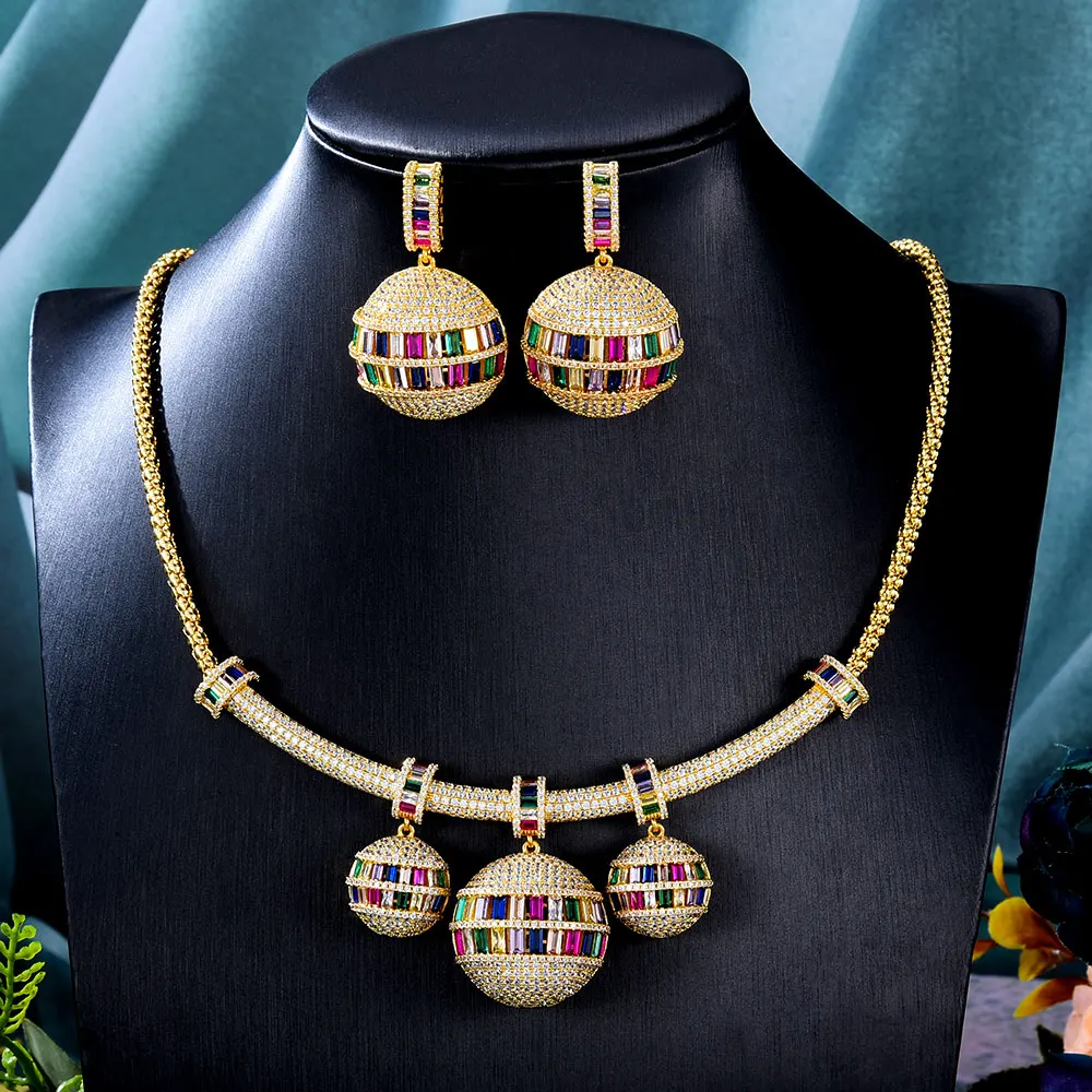 GODKI NEW Trendy 2PCS Round Ball LONG Necklace Earring Jewelry Set For Women Wedding Party CZ Zircon Dubai Bridal jewelry Set
GODKI NEW Trendy 2PCS Round Ball LONG Necklace Earring Jewelry Set For Women Wedding Party CZ Zircon Dubai Bridal jewelry Set