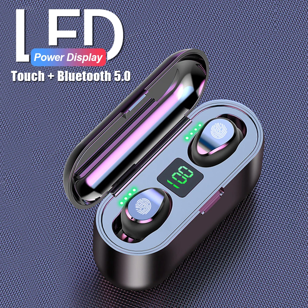 Dual Microphone Wireless Earphones F9 TWS Headphone 9D Stereo Music Headset Bluetooth 5.0 Touch Earbud With 1200mAh Charging Box
Dual Microphone Wireless Earphones F9 TWS Headphone 9D Stereo Music Headset Bluetooth 5.0 Touch Earbud With 1200mAh Charging Box